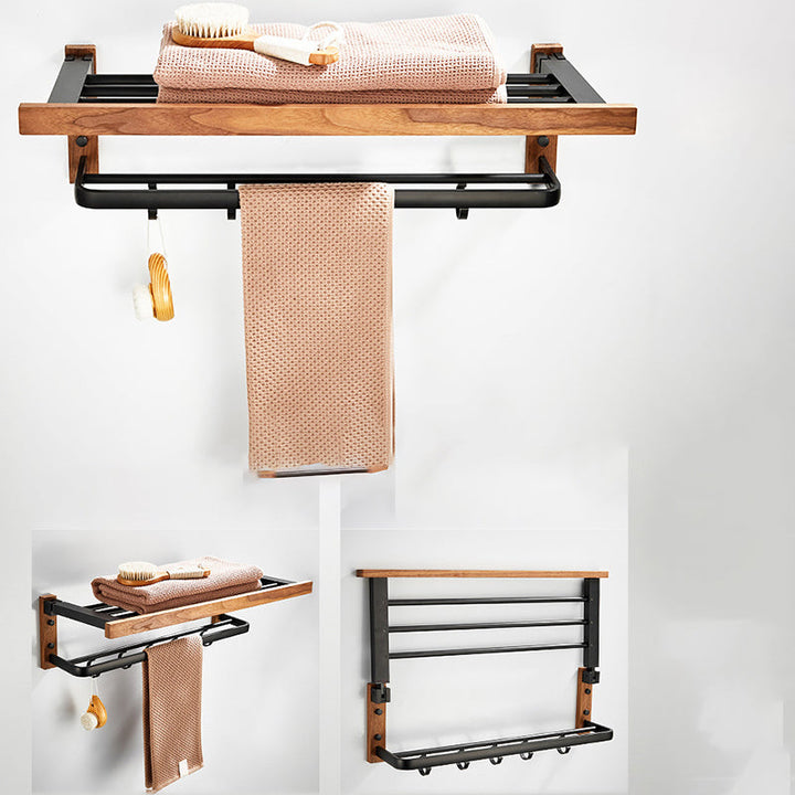 Stornfield | Wood and Aluminum Bath Accessory Set Black Bathroom Accessory Kit