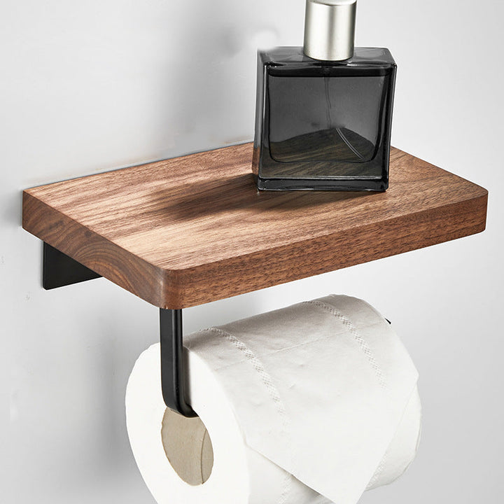 Stornfield | Wood and Aluminum Bath Accessory Set Black Bathroom Accessory Kit