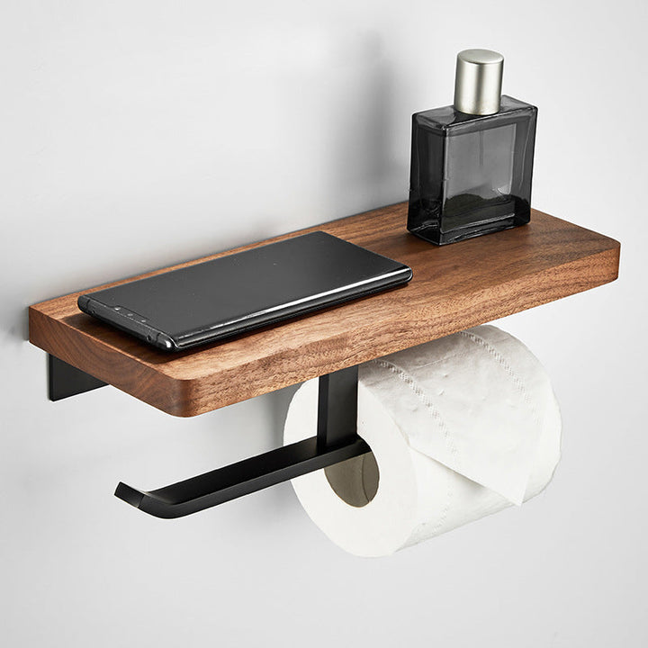 Stornfield | Wood and Aluminum Bath Accessory Set Black Bathroom Accessory Kit