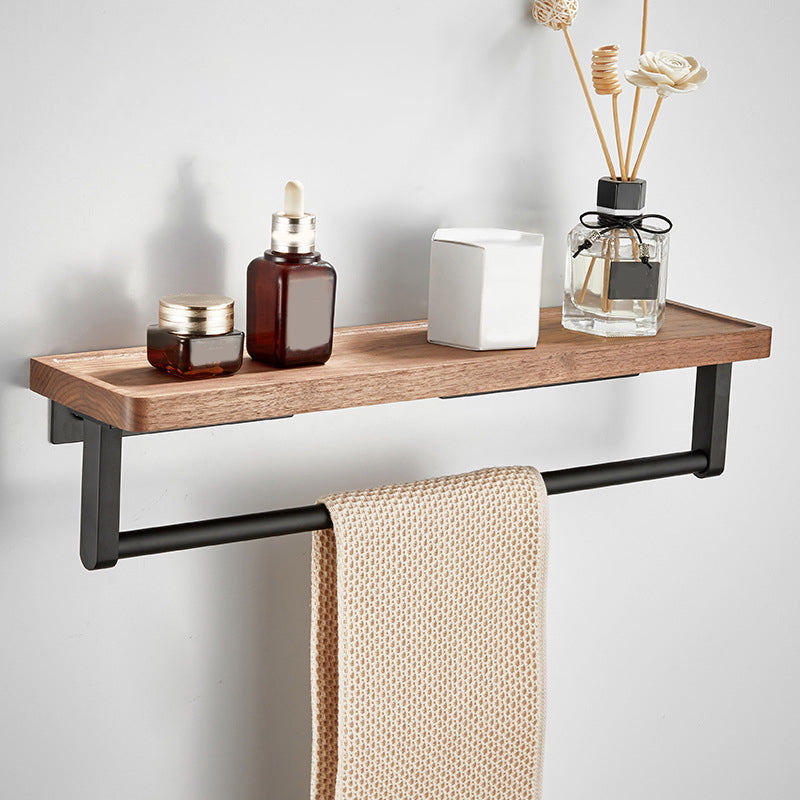 Stornfield | Wood and Aluminum Bath Accessory Set Black Bathroom Accessory Kit