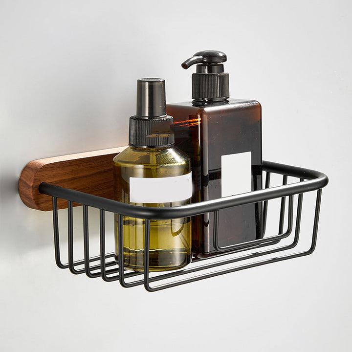 Stornfield | Wood and Aluminum Bath Accessory Set Black Bathroom Accessory Kit