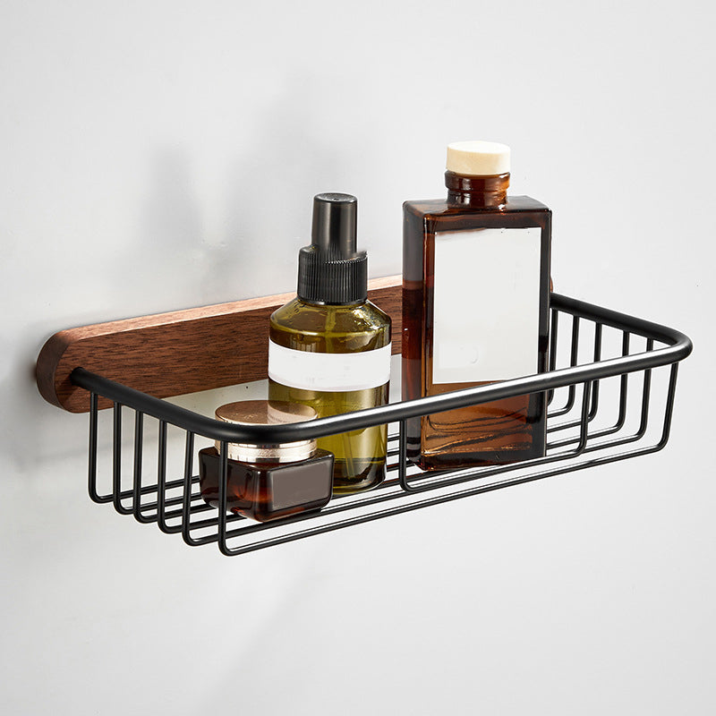 Stornfield | Wood and Aluminum Bath Accessory Set Black Bathroom Accessory Kit
