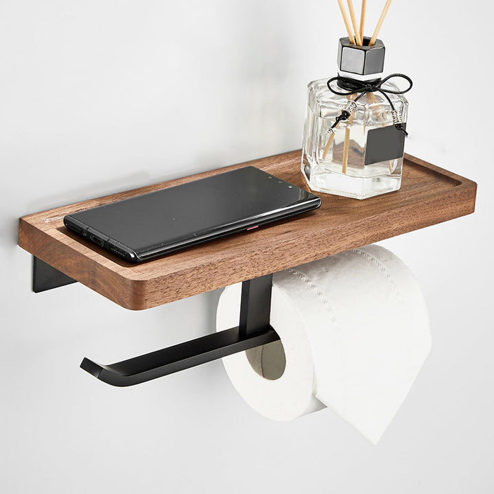 Stornfield | Wood and Aluminum Bath Accessory Set Black Bathroom Accessory Kit