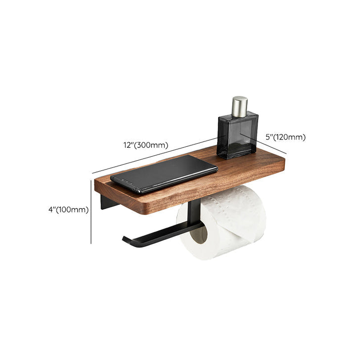 Stornfield | Wood and Aluminum Bath Accessory Set Black Bathroom Accessory Kit