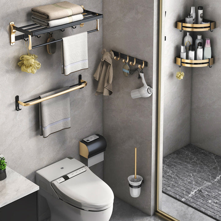 Stornfield | Ensemble de Salle de Bain Noir & Laiton Accessoires de Salle de Bain Style Moderne En Pièce Individuelle Ou En Ensemble