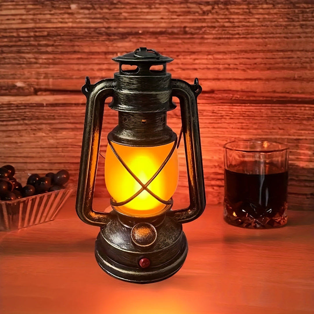 RetroGlow Lantern – Vintage LED Lantern with Flame Light Effect | Stornfield