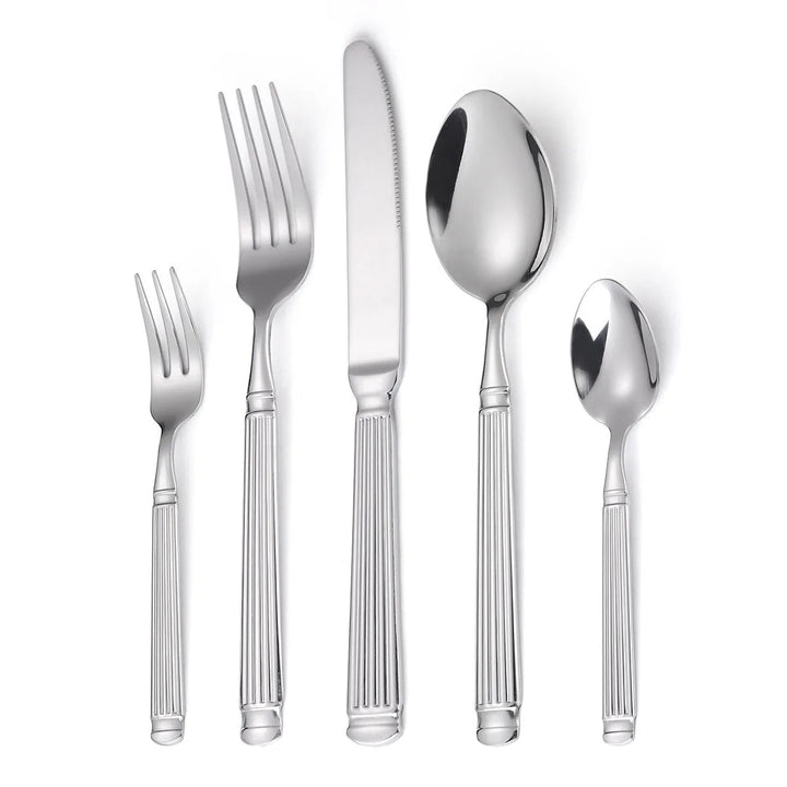 Stornfield | Gold Roman Column Style Cutlery Set - Stainless Steel Flatware Set