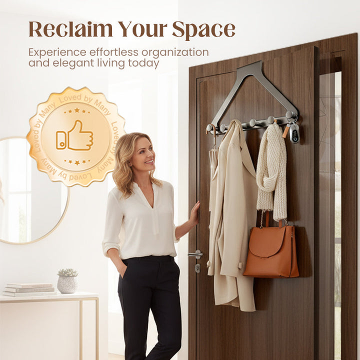 ClariHold Door Hook Rack — More space and organization, completely without drilling stress or door damage | Stornfield