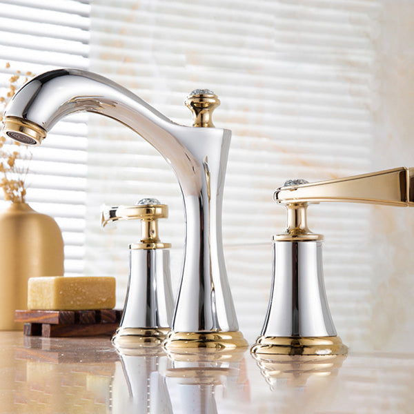 Stornfield | Modern Vessel Faucet Brass 2 Handles Low Arc Vessel Faucet for Home