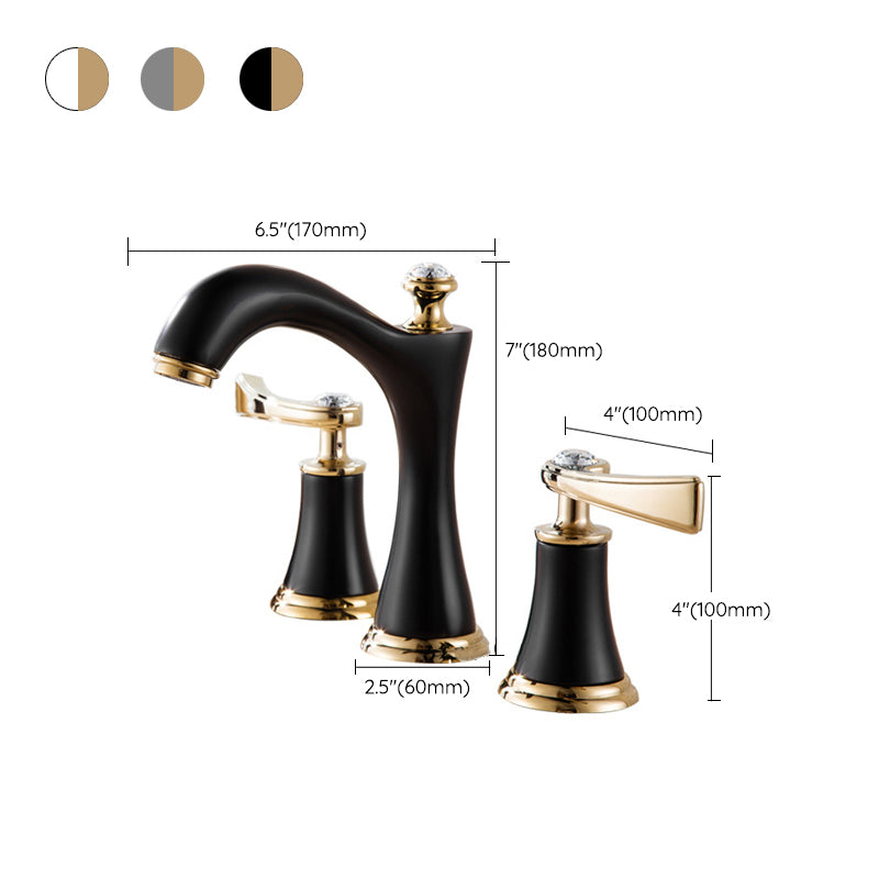 Stornfield | Modern Vessel Faucet Brass 2 Handles Low Arc Vessel Faucet for Home
