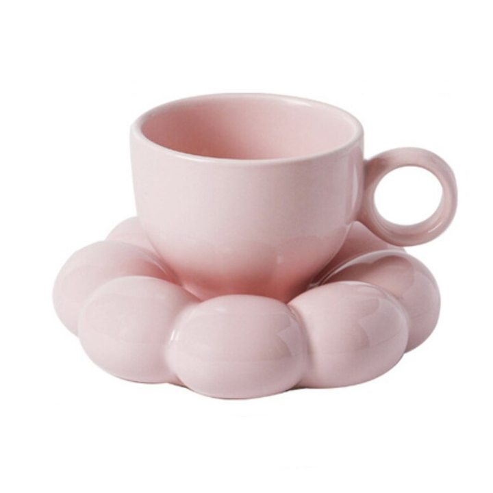 Pastell Bubble Cup with Saucer – Elegant Ceramic Cup for Unique Dining | Stornfield