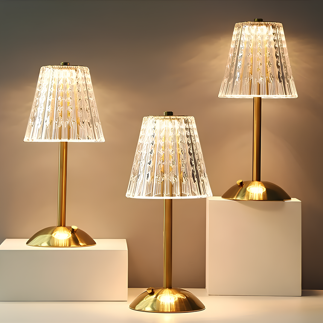 Golden Crystal Table Lamp - Aurora Luxe | Stornfield