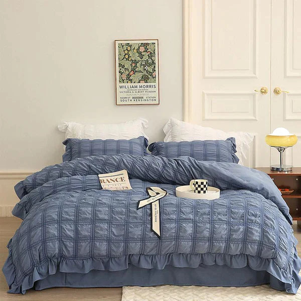 Icy Seersucker Summer Cool Quilt Lace 4-piece Set | Stornfield