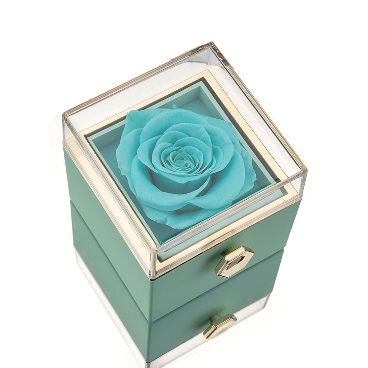 Stornfield | [Cadeau Idéal] Boîte de Rose Éternelle - Avec collier gravé & rose artificielle