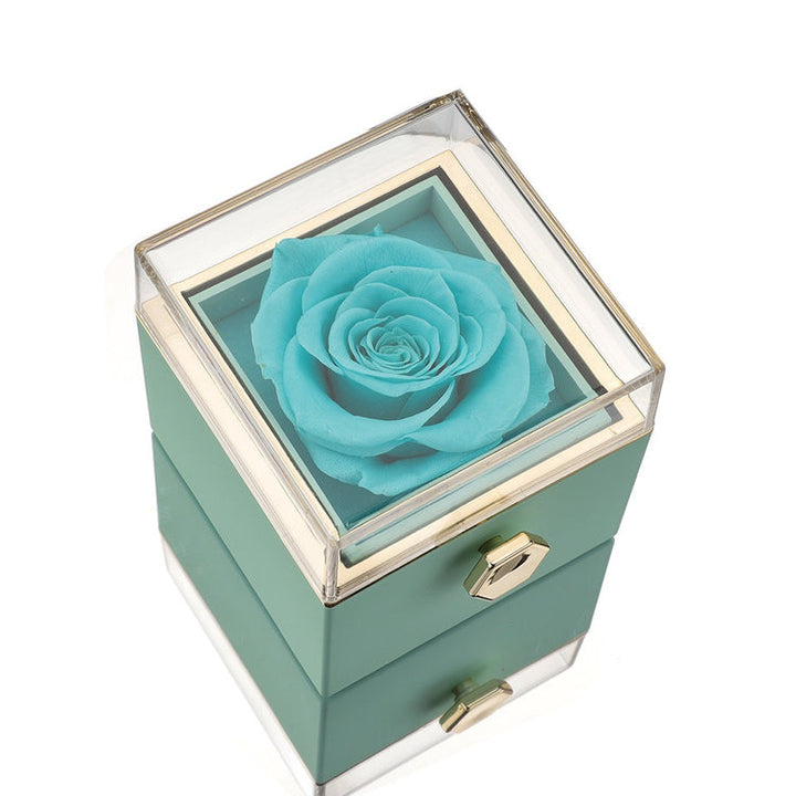 Stornfield | [Cadeau Idéal] Boîte de Rose Éternelle - Avec collier gravé & rose artificielle
