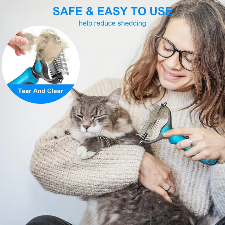 Double-sided pet grooming brush - End the hair chaos and enjoy quiet, cozy cuddle hours | Stornfield