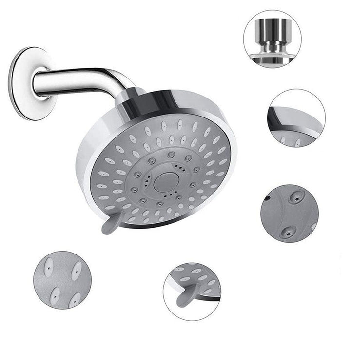 Stornfield | Modern Self-Cleaning Shower Faucet Standard Round Shower Heads in Silver