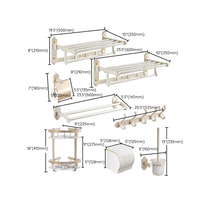 Stornfield | Traditional Bathroom Accessory Set White Bathroom Accessory Hardware Set
