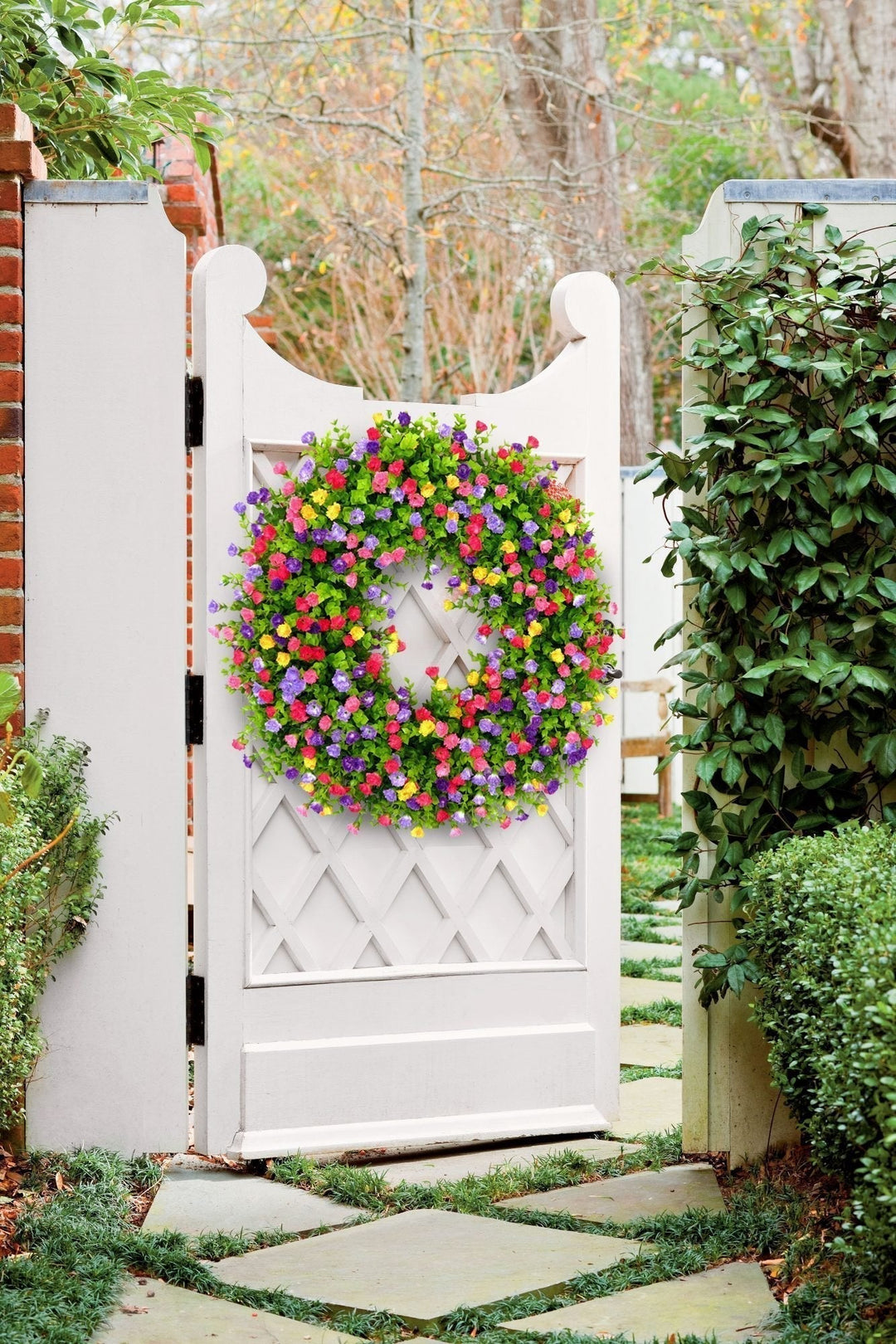 Stornfield | BloomWreath Spring & Summer Front Door Wreath | Handmade Floral Grapevine Accent