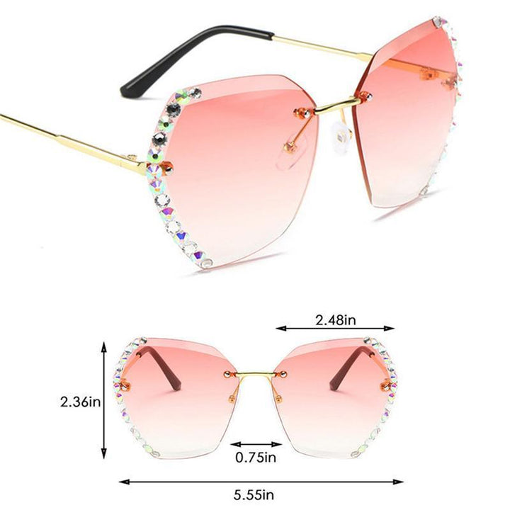 Rimless Sunglasses with Crystal | Stornfield