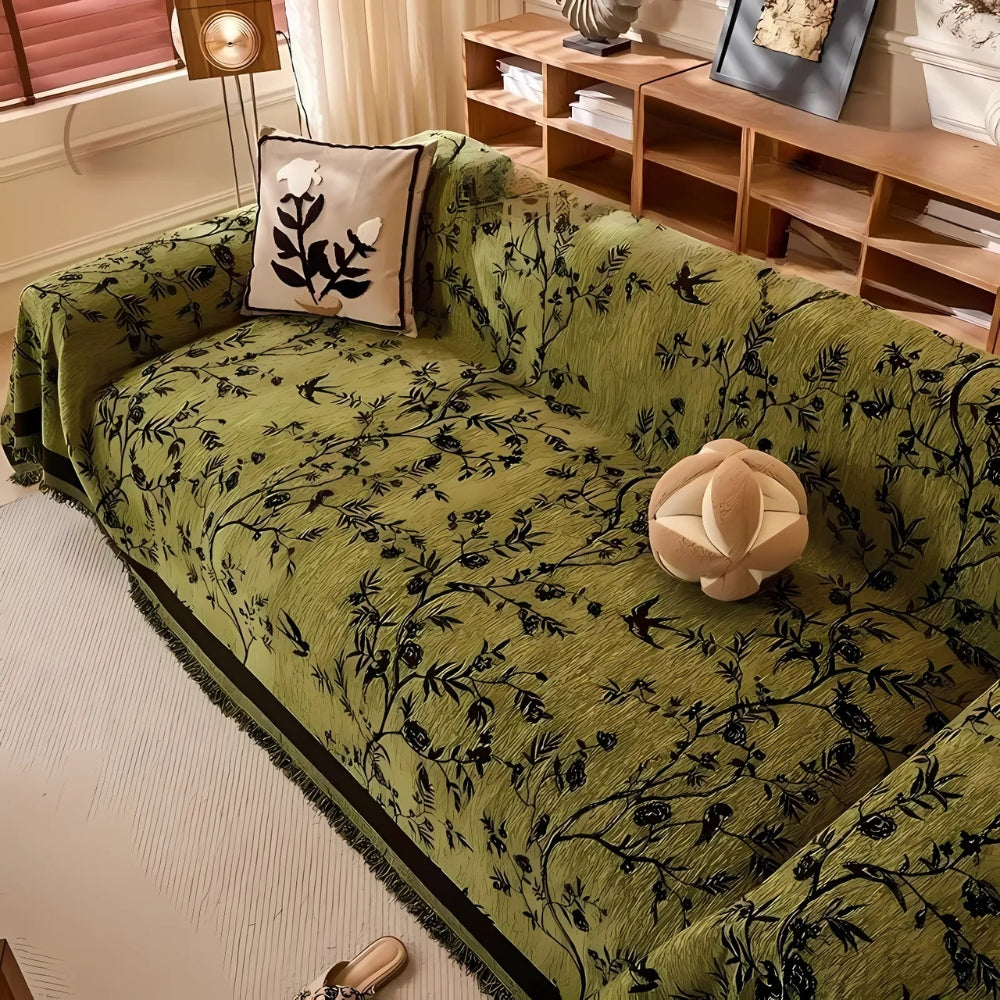 Floral Chenille Sofa Throw | Stornfield