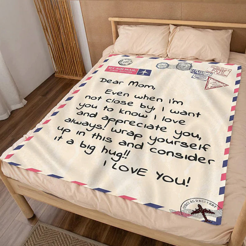 Letter Printed Flannel Throw Blanket Gift for Mom | Stornfield