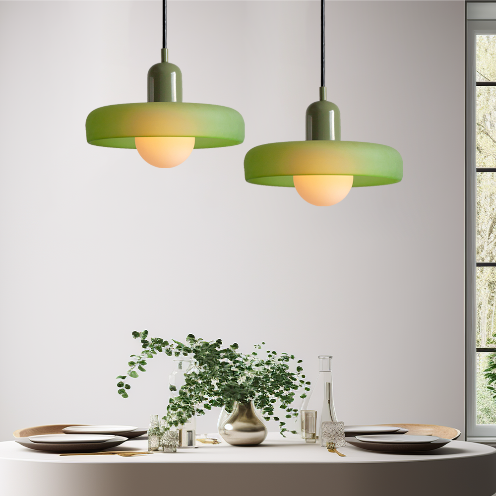 Stornfield | Stained Glass Pendant Light | Elegant Bauhaus Style Hanging Lamp | Designer Lamp for Living Room and Dining Room