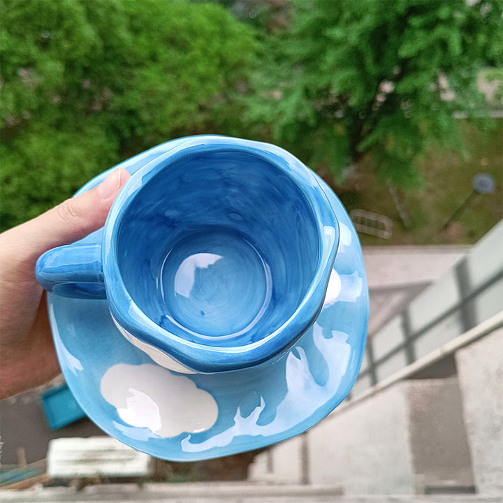 Creative hand-painted coffee cup, ceramic tea cup and saucer set | Stornfield