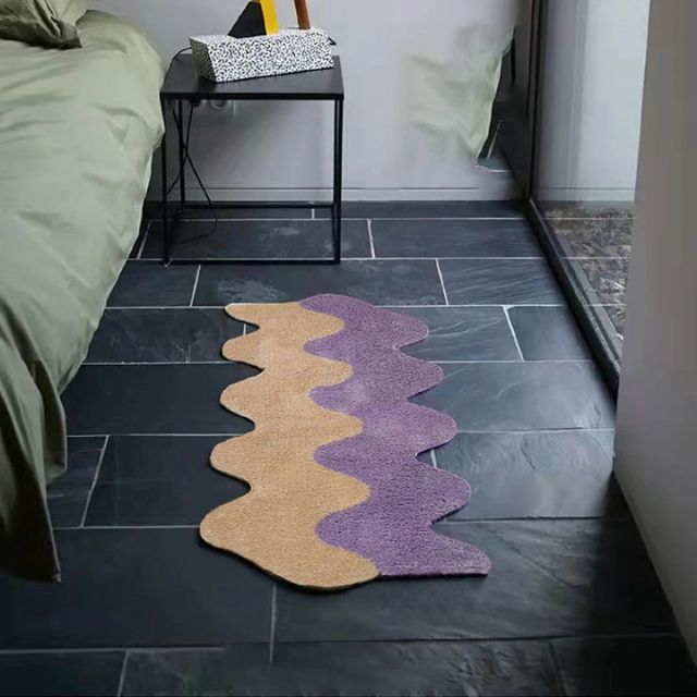 Stornfield | Abstract Colour Block Rug in Cotton-Police