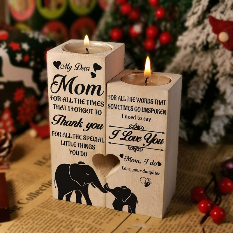Smile A Lot More - Wooden Candle Holder with Candle Gift for Your Loved Ones | Stornfield