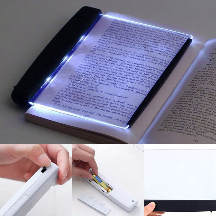PageGlow | Flat LED Book Light - Glare-Free Full Page Illumination - Slim Portable Design - Eye-Care for Travelers and Bedtime Readers Stornfield