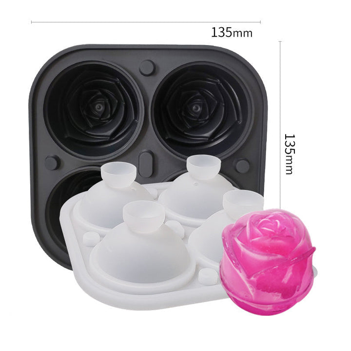 Large pink ice cube tray with 4 compartments | Stornfield