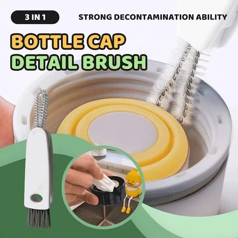 3-in-1 Bottle Lid Rubber Ring Groove Gap Cleaning Brush, Multi-Functional Bottle Gap Cleaner Stornfield