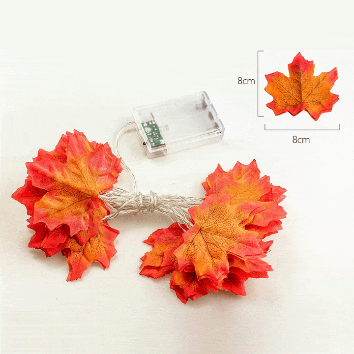 Thanksgiving Décor Fall Maple Leaf String Lights | Stornfield