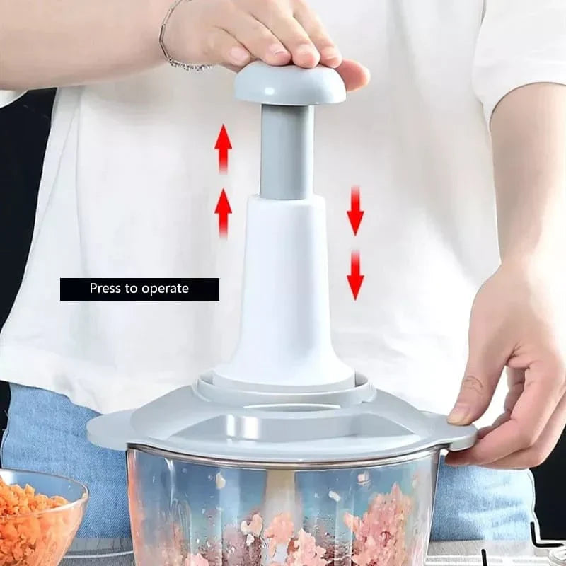 Manual Food Chopper, 1500ML Speedy With 4 Curved Stainless Steel Blades Stornfield