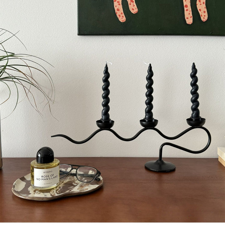Triple-Arm Iron Candle Holder | Stornfield