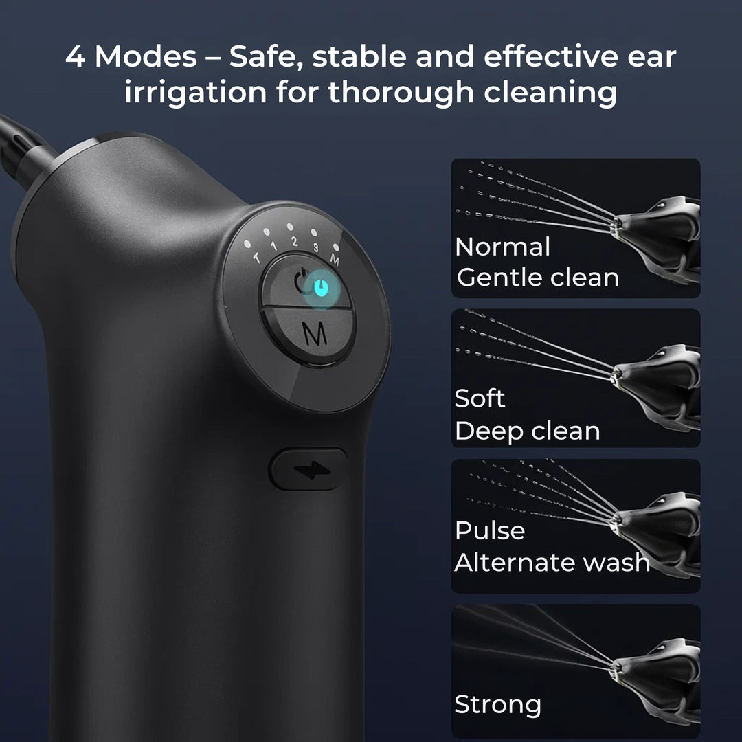 AquaCleanse | Electric Earwax Remover – Adjustable Water Jet – Silicone Tip – Warm Irrigation for Stornfield Families