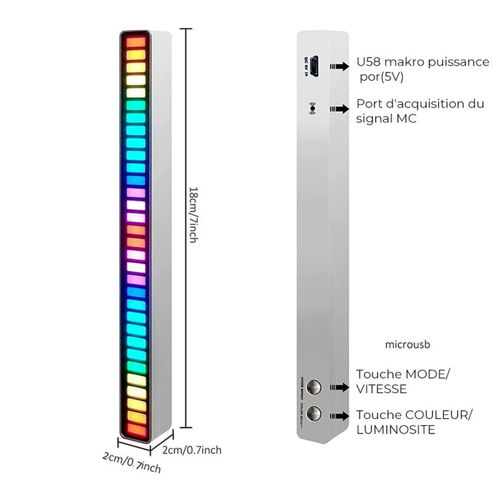 Sound-activated RGB light bar wireless | Stornfield