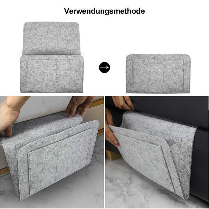 Hanging bag for nightstand storage | Stornfield