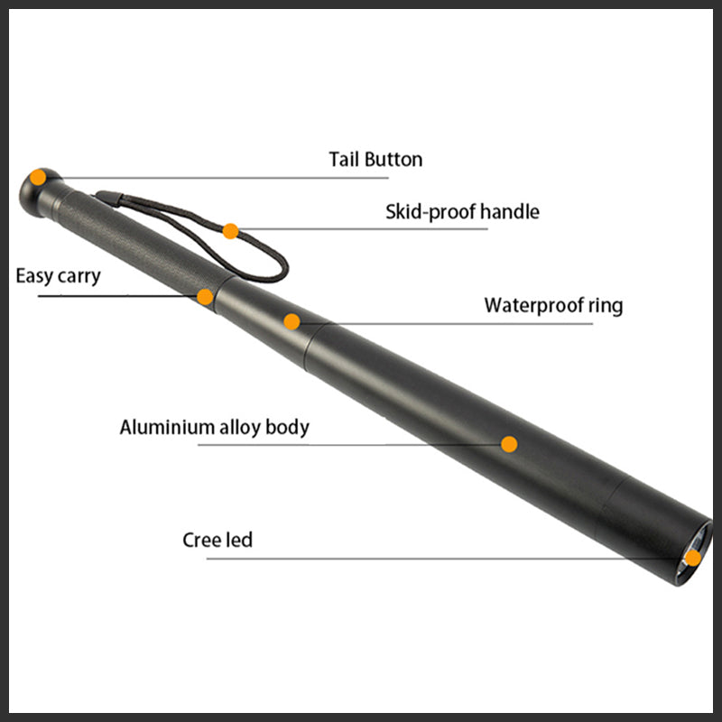 Stornfield | Baseball Bat Shaped LED Flashlight | Aluminum Alloy, 3 Lighting Modes | Emergency & Utility Use