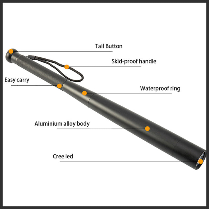 Stornfield | Baseball Bat Shaped LED Flashlight | Aluminum Alloy, 3 Lighting Modes | Emergency & Utility Use