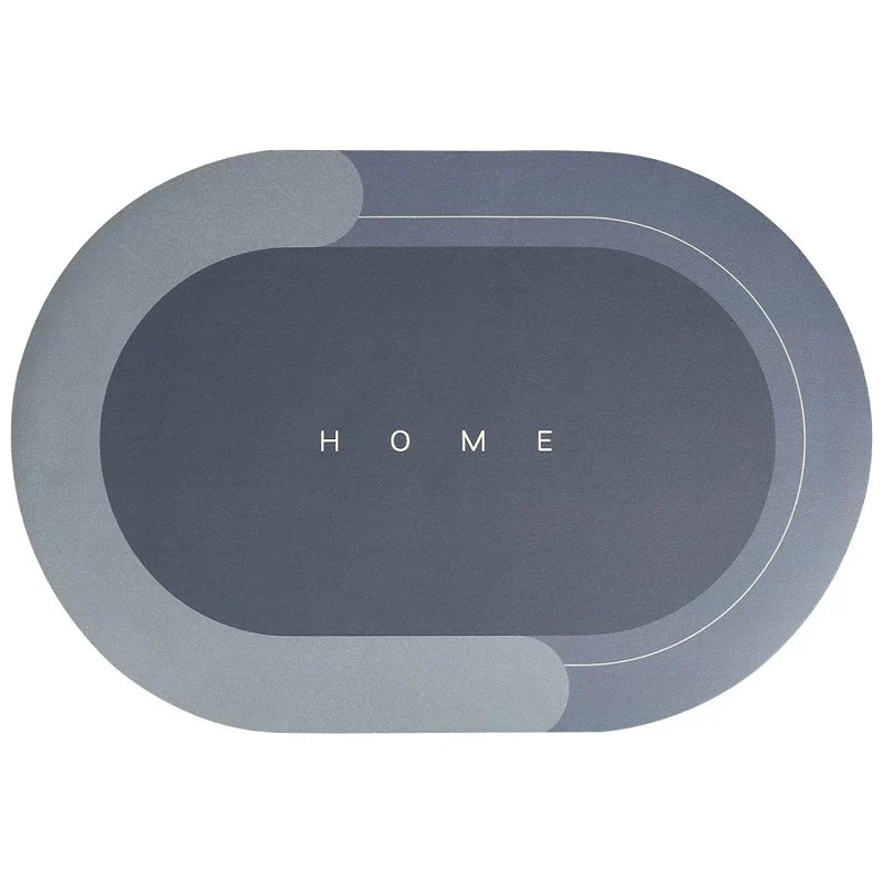 Tapis de bain absorbant antidérapant de forme ovale Stornfield