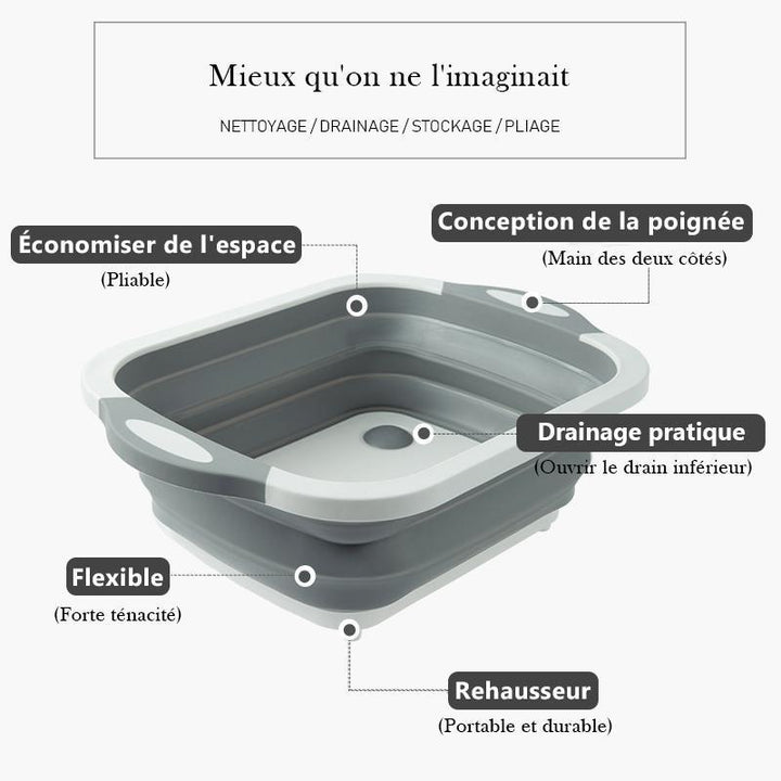 Folding Cutting Board with Dish Bin | Stornfield