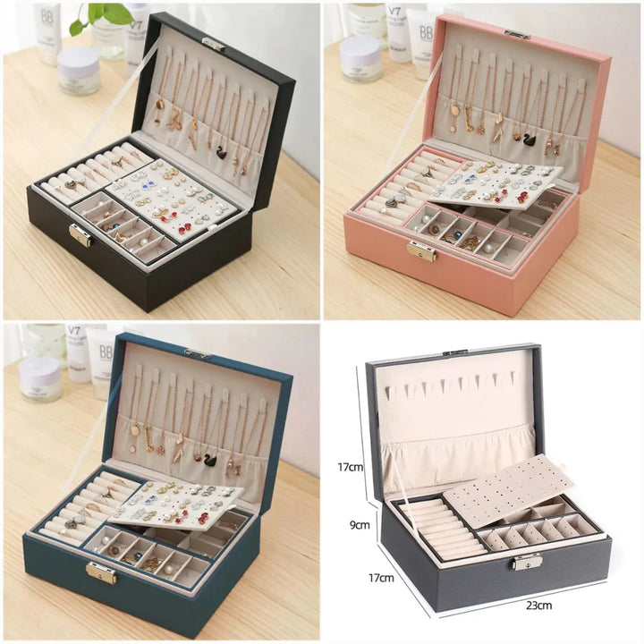 Premium Leather Double Layer Stornfield Jewelry Box