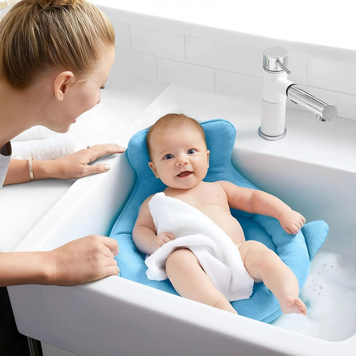AquaNest | Baby Bath Support – Non-slip Cushion – Quick-Drying Fabric – Newborn Safety Bowl