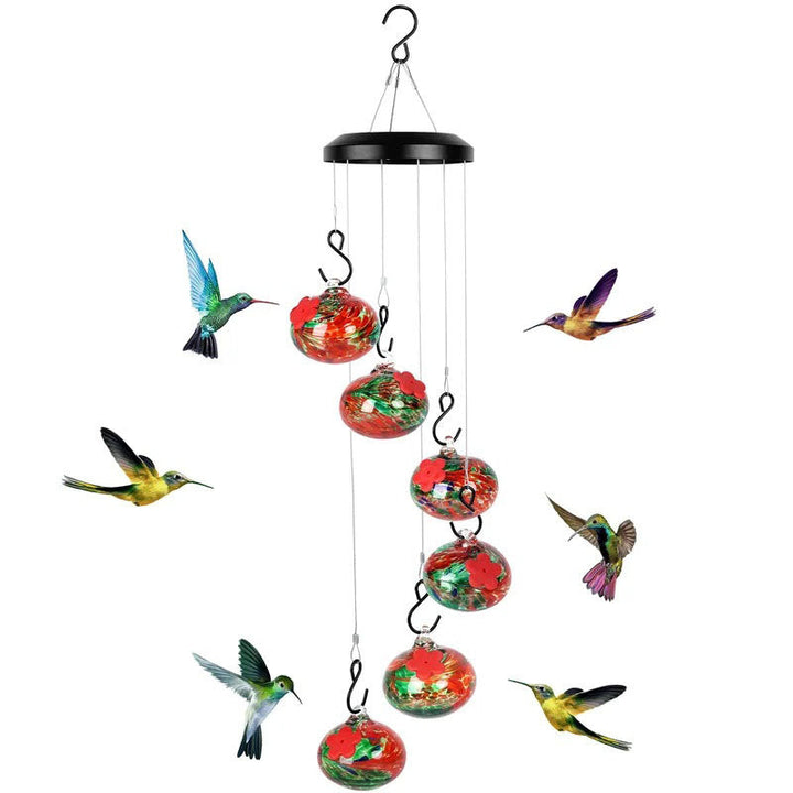 ChimeFeeder Hand Blown Glass Hummingbird Feeder with Stornfield Chime