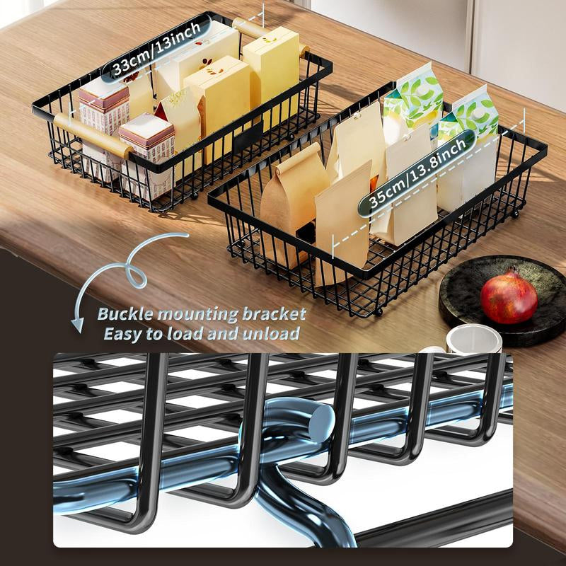 Stornfield | 2-Tier Metal Fruit & Vegetable Storage Rack with Hooks