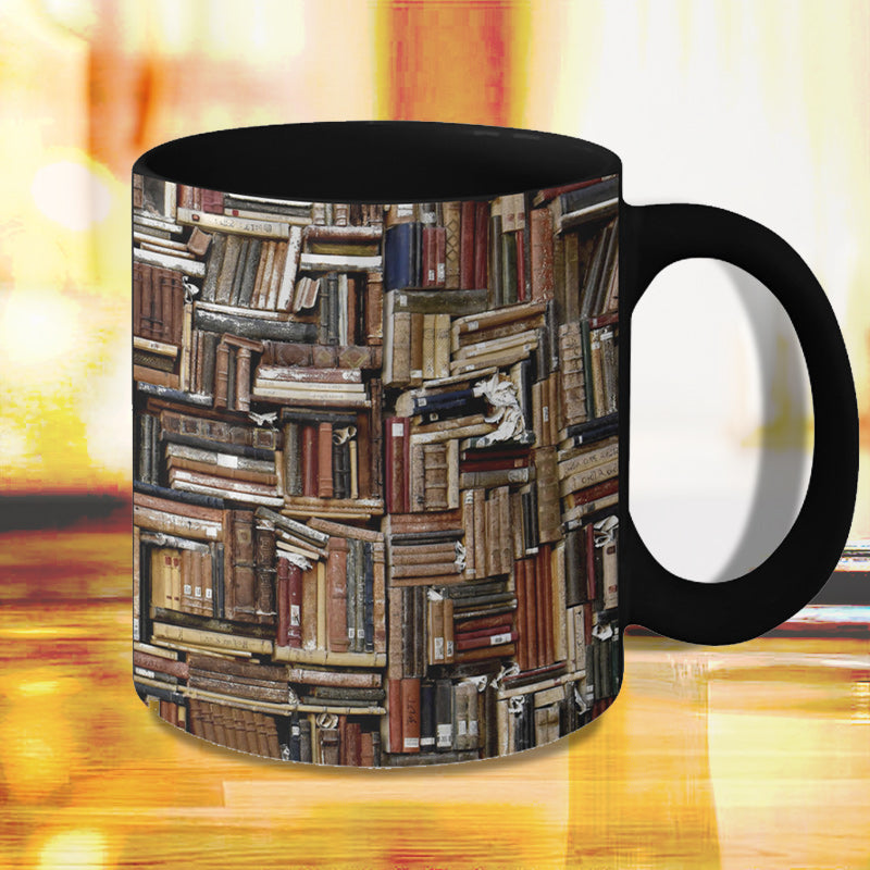 Ceramic Mug Bookshelf - Gift for Book and Cat Lovers | Stornfield