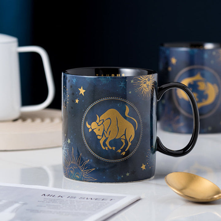 12 Constellations Mug Cobalt Blue Ceramic Coffee Mug | Stornfield