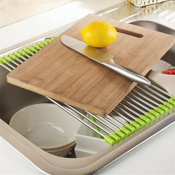 Stainless steel dish rack, rollable, foldable | Stornfield